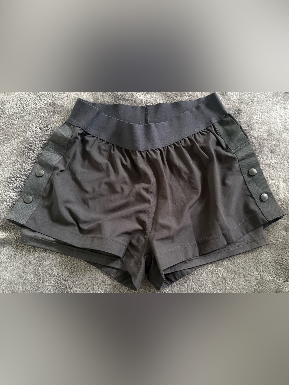 Women’s Black Elastic-Waist Shorts with underwear